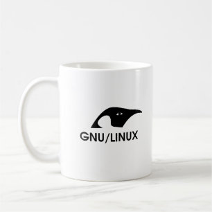 Tasse de logo de pingouin de GNU/Linux avec la
