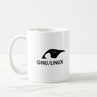 Tasse de logo de pingouin de GNU/Linux avec la