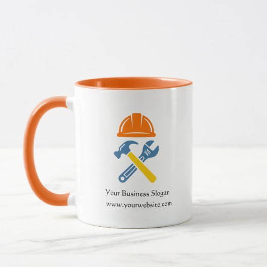 Tasse de logo d'entreprise de construction (Gauche)