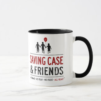Tasse de logo économisant de cas et d'amis