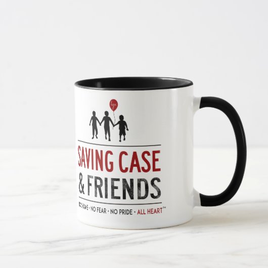 Tasse de logo économisant de cas et d'amis (Droite)