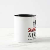 Tasse de logo économisant de cas et d'amis (Centre)