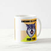 Tasse de loup de courage (avec deux images) (Devant droit)