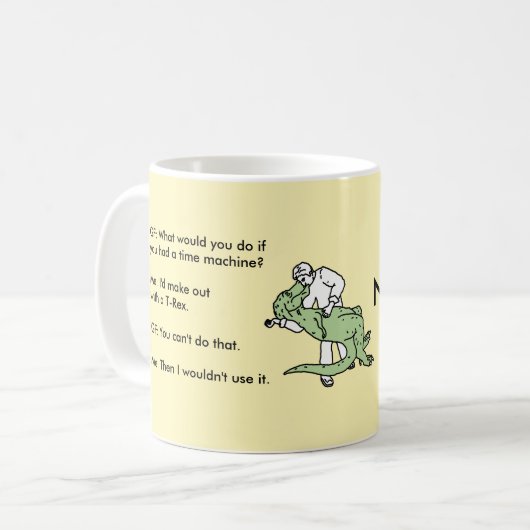 Tasse de machine de temps de Rex T Rex de (Devant gauche)