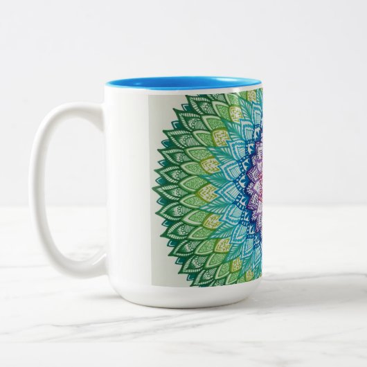 Tasse de mandala d'arc-en-ciel (enorme) (Gauche)