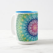 Tasse de mandala d'arc-en-ciel (enorme) (Devant gauche)