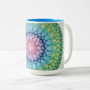 Tasse de mandala d'arc-en-ciel (enorme)