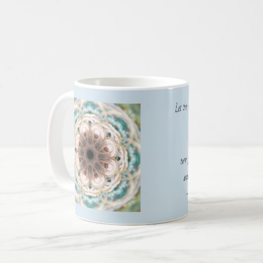 Tasse de mandala de Shell de turquoise avec la (Devant gauche)