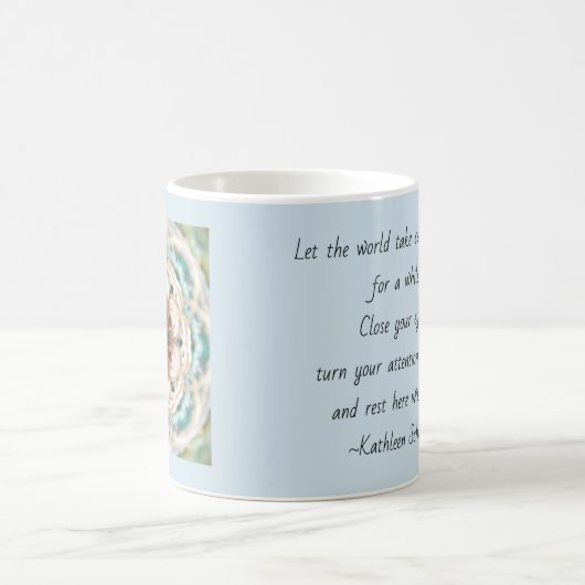 Tasse de mandala de Shell de turquoise avec la (Centre)