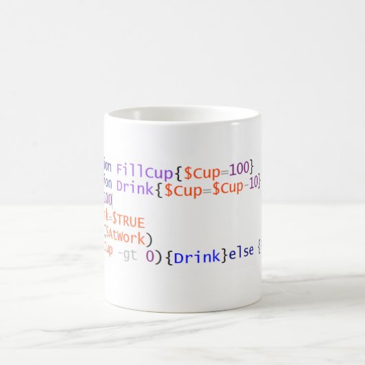 Tasse de manuscrit de café de PowerShell (Centre)