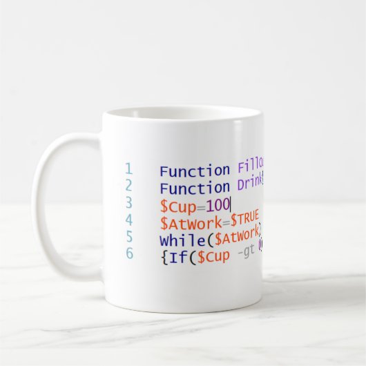Tasse de manuscrit de café de PowerShell (Gauche)