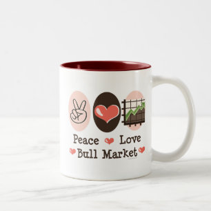 Tasse de marché haussier d'amour de paix