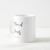 Tasse de mariage noir et blanc Demoiselle d'Honneu (Devant gauche)