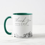 Tasse de mariage personnalisée simple croquis de J (Gauche)