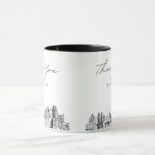 Tasse de mariage personnalisée simple esquisse de  (Centre)