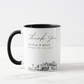 Tasse de mariage personnalisée simple esquisse de  (Gauche)