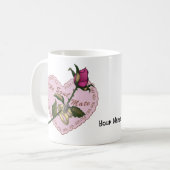 Tasse de mariage rose Âme sœur (Devant gauche)