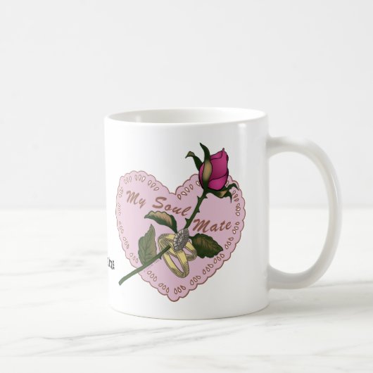 Tasse de mariage rose Âme sœur (Droite)