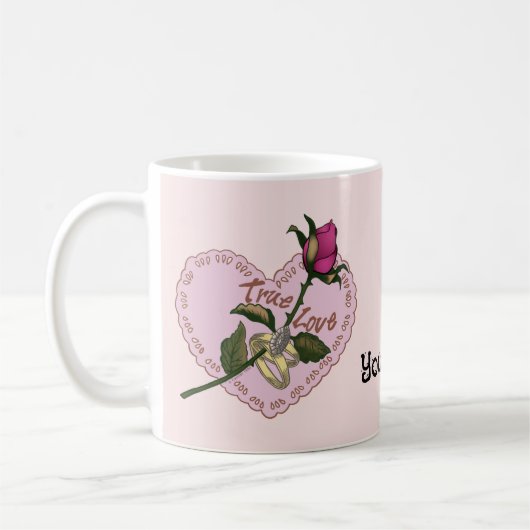 Tasse de mariage Rose Amour Véritable (Gauche)