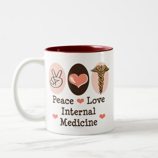 Tasse de médecine interne d'amour de paix (Gauche)