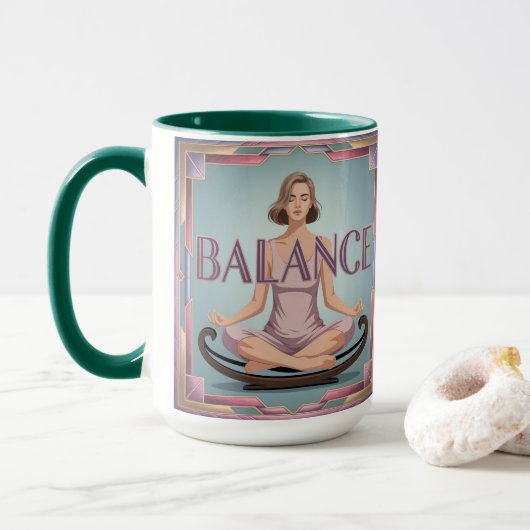Tasse de méditation géométrique d'affirmation d'éq (Avec donut)