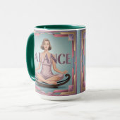 Tasse de méditation géométrique d'affirmation d'éq (Devant gauche)