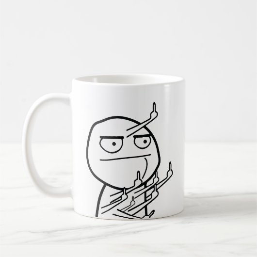 Tasse de Mème de Visage de Rage avec Plusieurs Doi (Gauche)