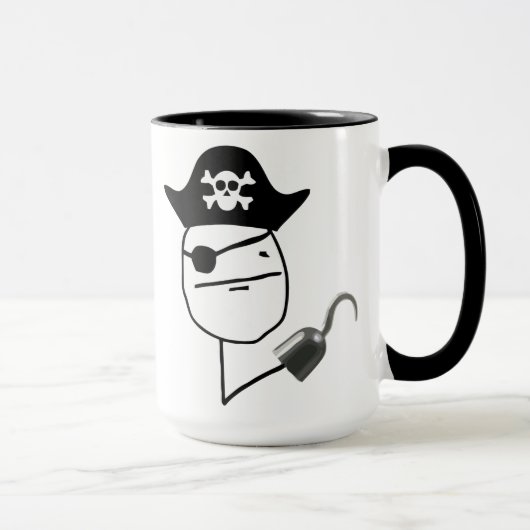 Tasse de Meme de visage de tisonnier de pirate (Droite)