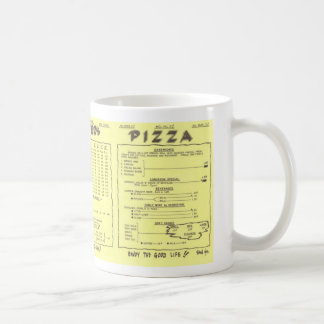 Tasse de menu de la pizza du potier