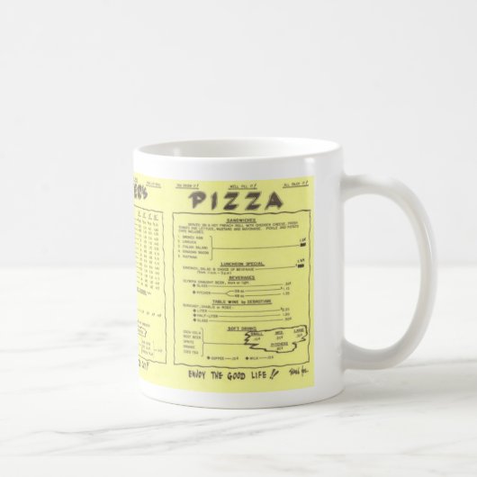 Tasse de menu de la pizza du potier (Droite)