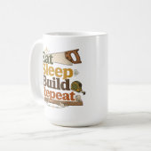 Tasse de menuisier 'Manger Dormir Construire Répét (Devant gauche)