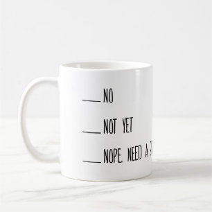 Tasse de mesure de café, non, pas encore, tasse,