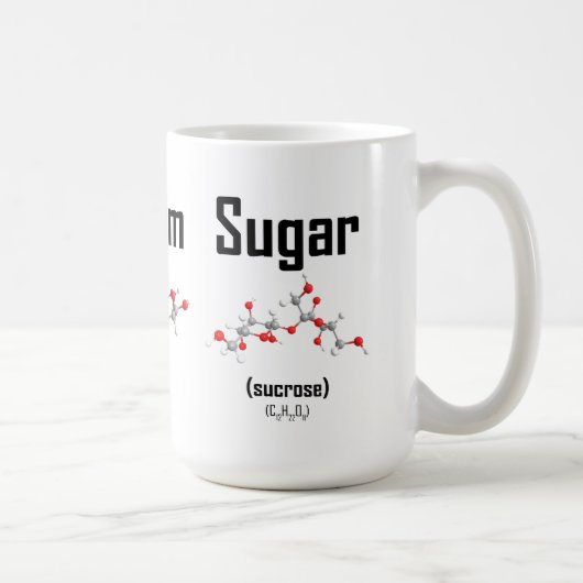 Tasse de molécule de café, de crème et de sucre (Droite)