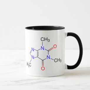 Tasse de molécule de caféine