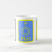 Tasse de molécule de PhD de bleu et d'or (Centre)
