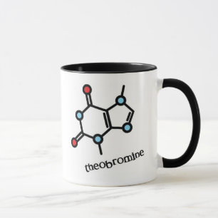 tasse de molécule de théobromine (chocolat)