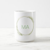 Tasse de monogramme à aquarelle vert sauge nom per (Centre)