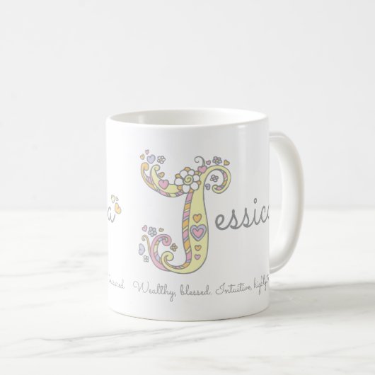 Tasse de monogramme de nom et de signification de (Devant droit)