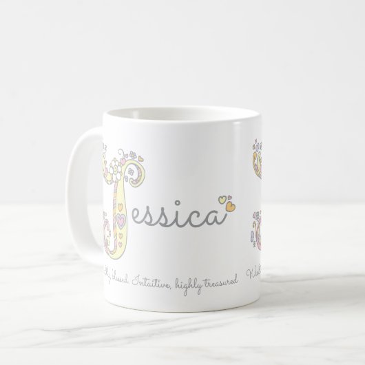 Tasse de monogramme de nom et de signification de (Devant gauche)