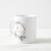 Tasse de monogramme d'étoile de branches de pin de (Devant gauche)