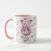 Tasse de monogramme floral Boho Chic élégant - W (Gauche)