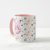 Tasse de monogramme floral Boho Chic élégant - W (Devant gauche)