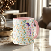 Tasse de monogramme floral Boho Chic élégant - Y
