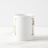 Tasse de monogramme, monogramme floral N, cadeau (Centre)