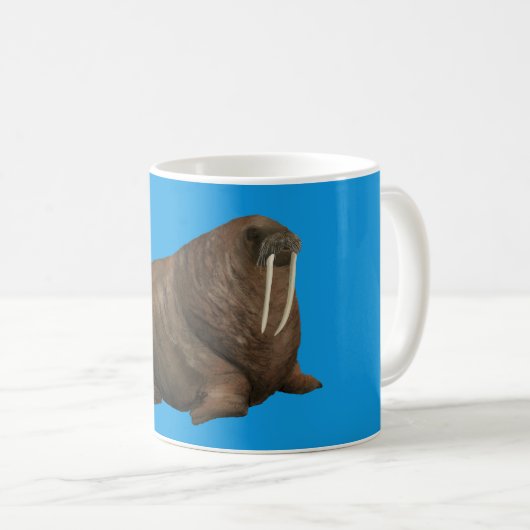 Tasse de Morse sur Fond Bleu (Devant droit)
