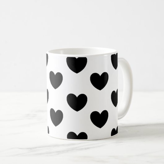 Tasse de motif de coeurs (Devant droit)