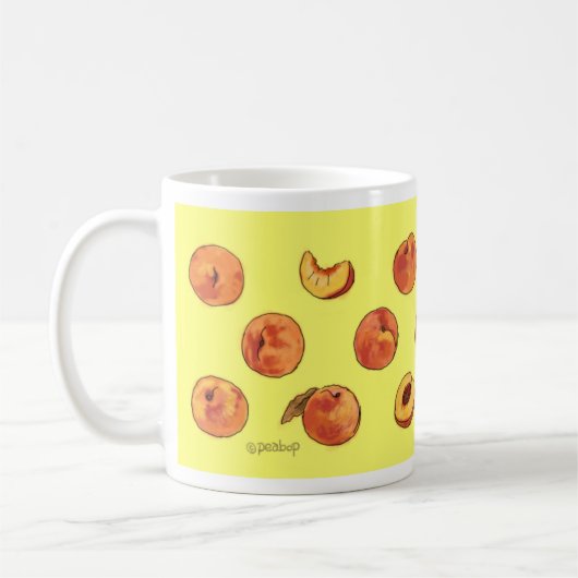 Tasse de motif de pêche - jaune (Gauche)