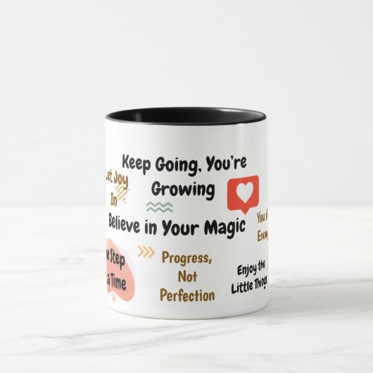 Tasse de motivation colorée avec affirmations posi (Centre)