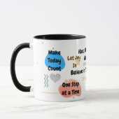 Tasse de motivation colorée avec affirmations posi (Gauche)