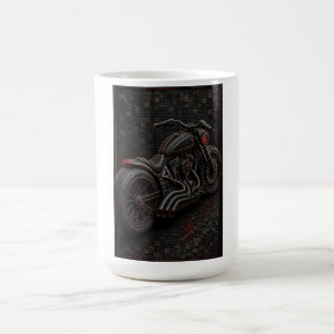 Tasse de moto personnalisée Black Inferno Mosaic
